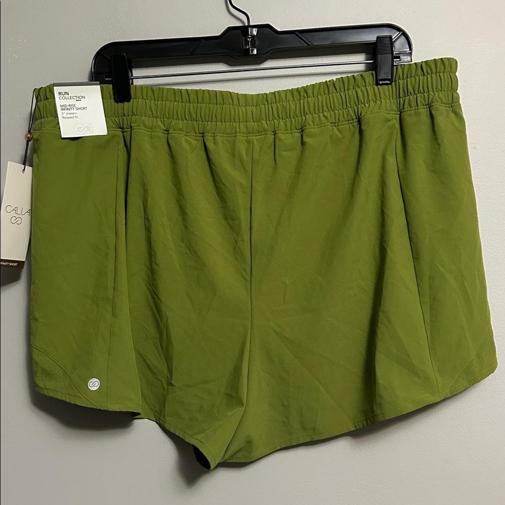 Calia Mid Rise Infinity shorts Olive Green Athletic Shorts Relaxed 3” inseam XL - Picture 6 of 6